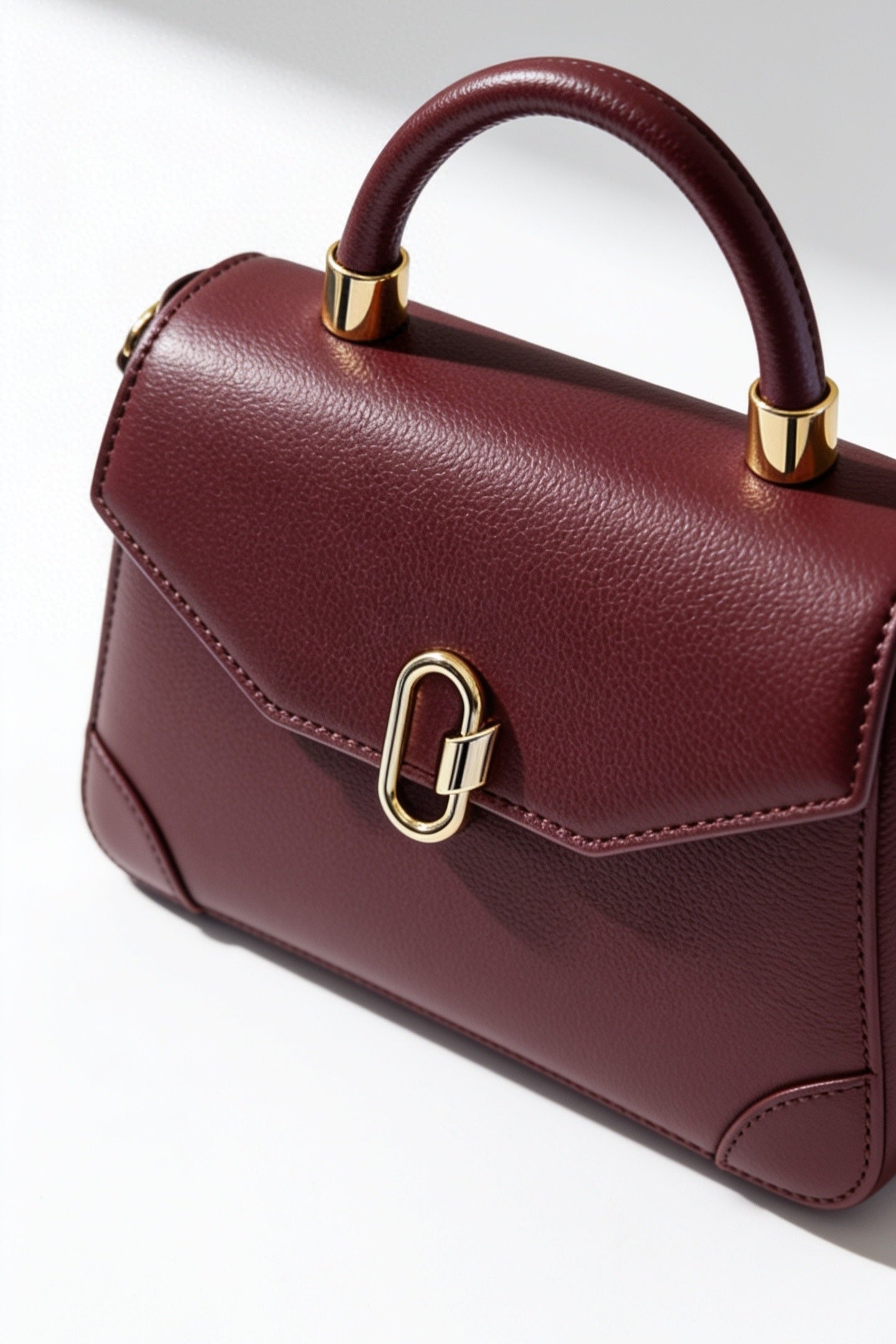 The Advantage Icon - Burgundy Leather Top Handle Bag