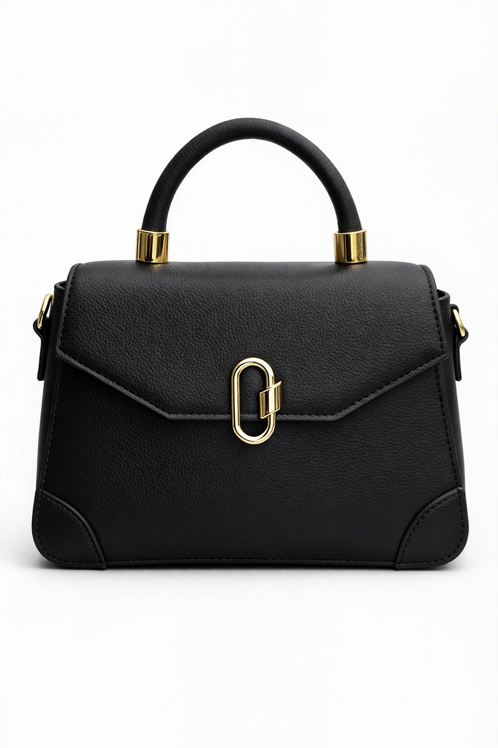 The Advantage Icon - Black Leather Top Handle Bag