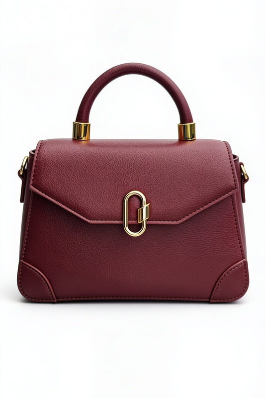 The Advantage Icon - Burgundy Leather Top Handle Bag