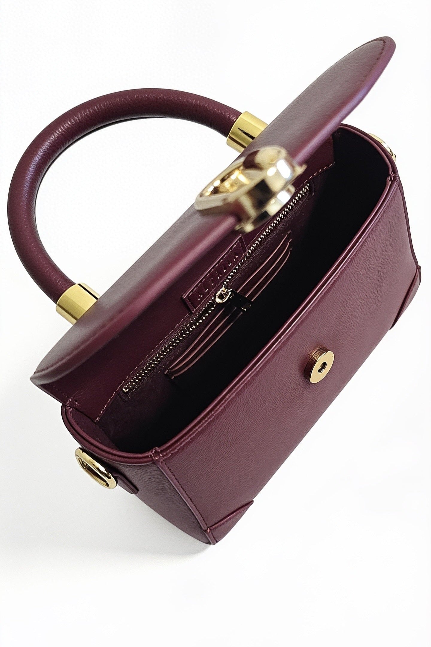 The Advantage Icon - Burgundy Leather Top Handle Bag