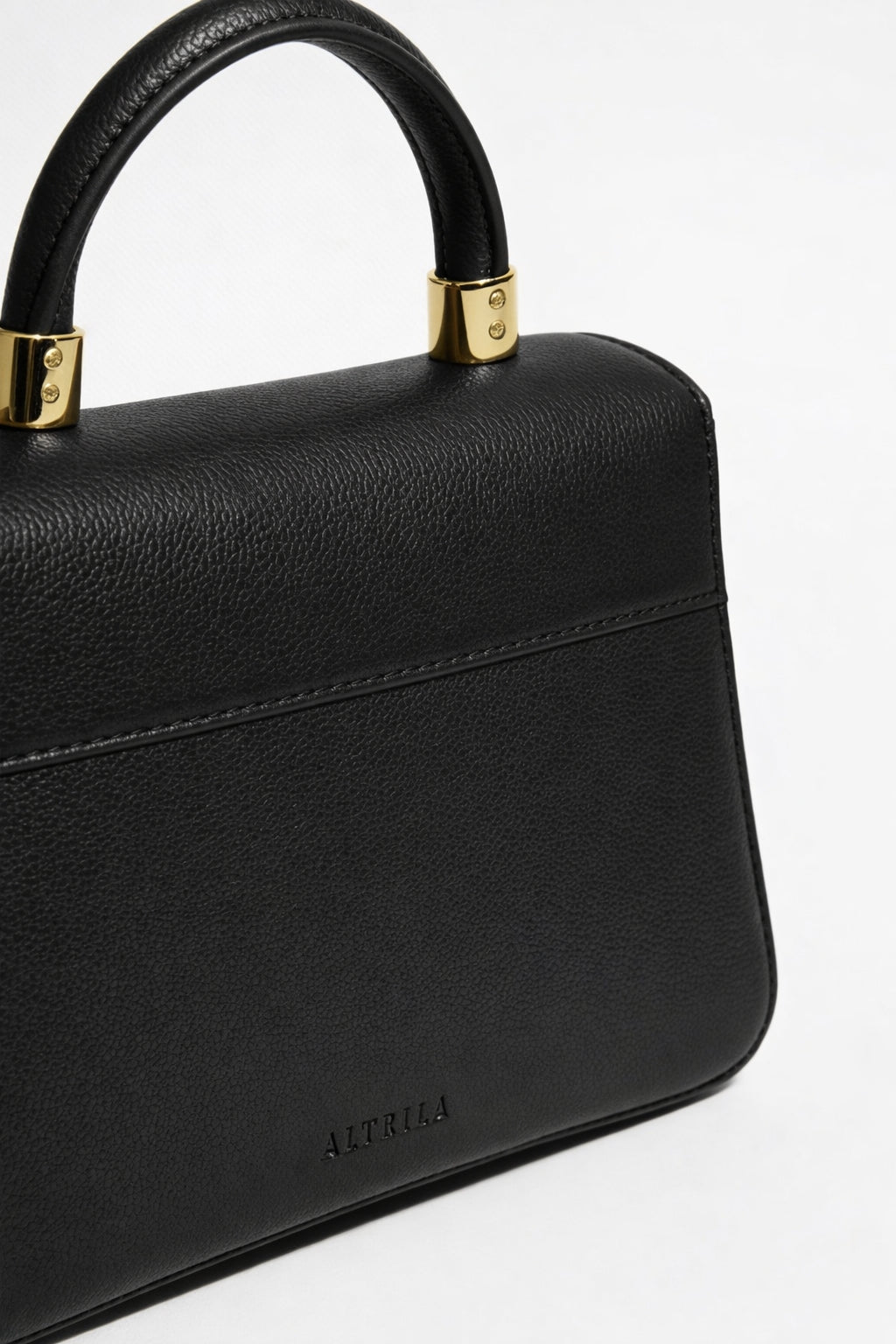The Advantage Icon - Black Leather Top Handle Bag
