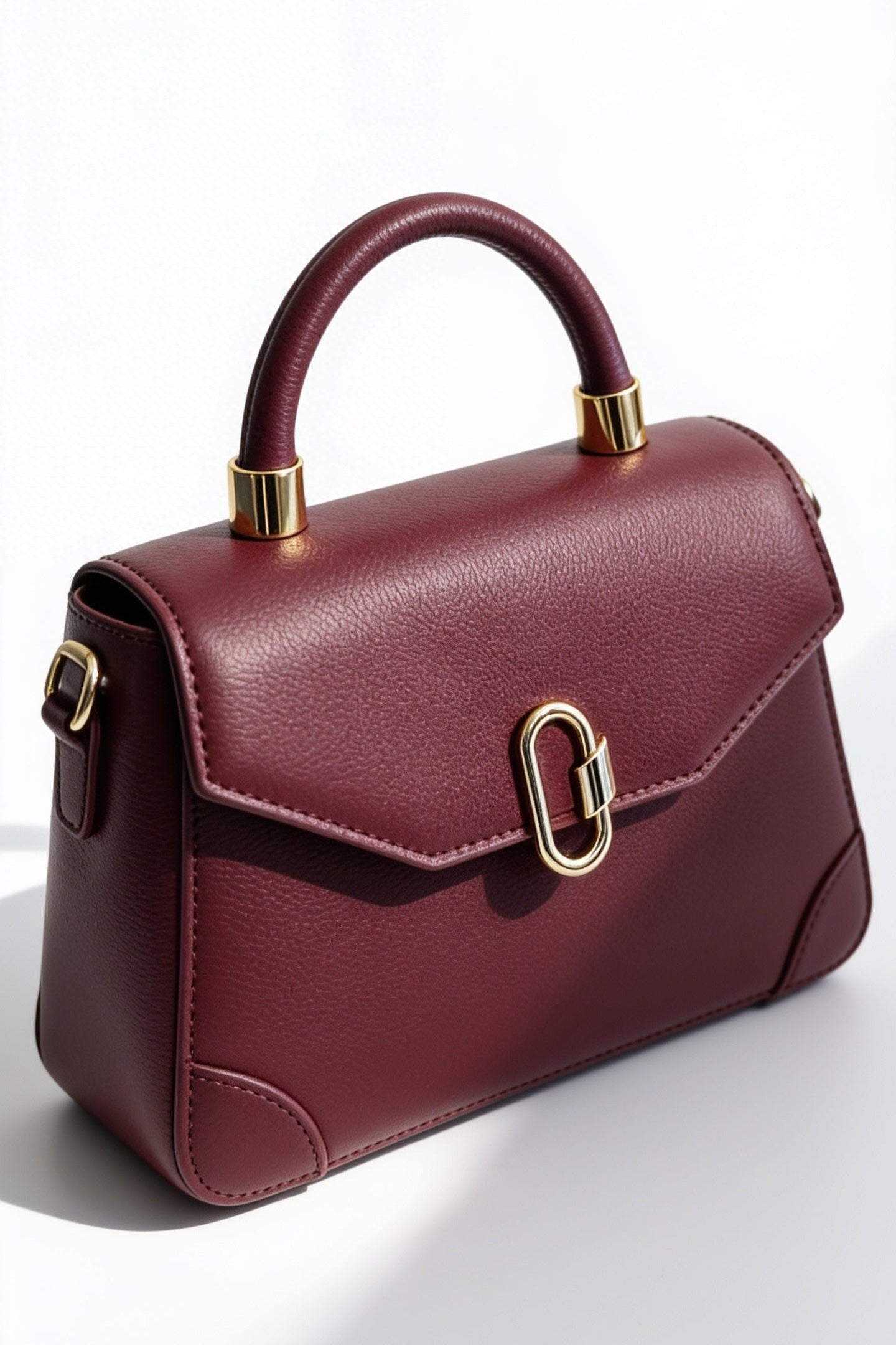 The Advantage Icon - Burgundy Leather Top Handle Bag