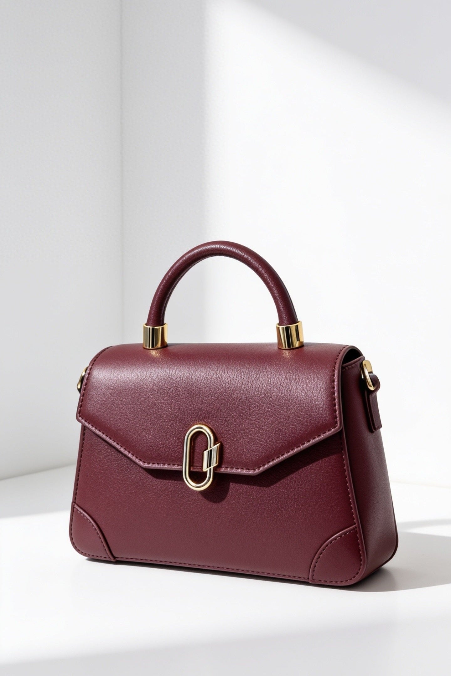 The Advantage Icon - Burgundy Leather Top Handle Bag